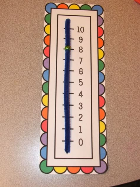 Numberline Activities Kindergarten, Addition Manipulatives, Feeling Thermometer, Feelings Thermometer, Number Line Activities, Math Manipulative, Letter Learning, Number Lines, Math Number Sense