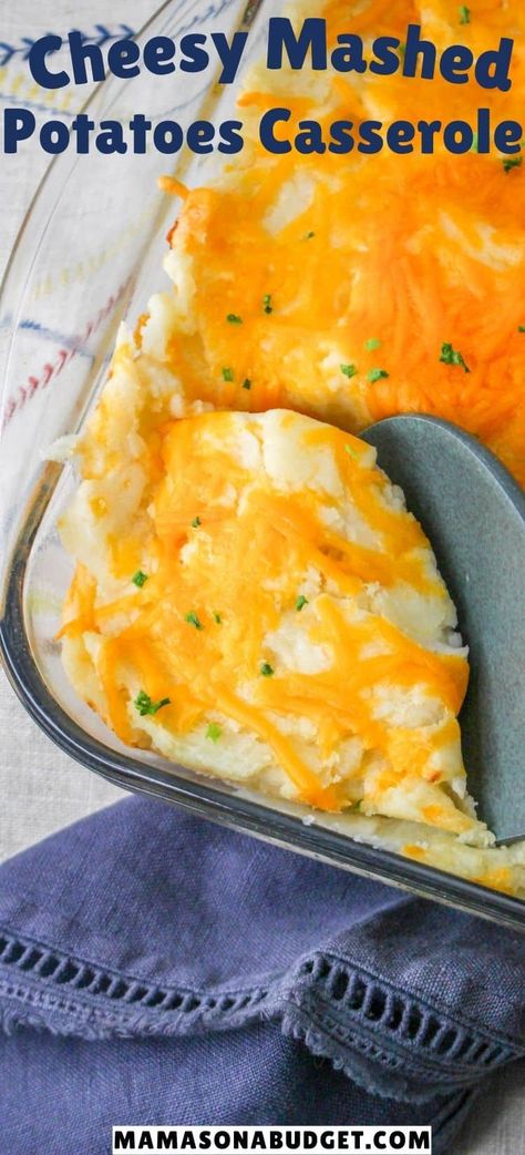 Cheesy Mashed Potato Casserole Duck Dynasty Mashed Potato Casserole, Cheesy Mash Potatoes, Boxed Mashed Potatoes Recipe, Easy Mashed Potato Casserole, Mashed Potatoes Casserole Recipes, Recipes With Leftover Mashed Potatoes, Instant Mashed Potato Casserole, Mash Potato Casserole, Mashed Potatoes Casserole