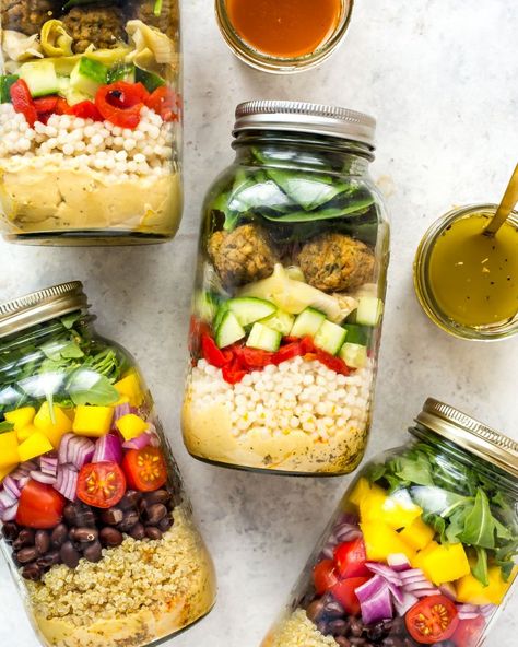 Meal Prep Bowls Archives - The Girl on Bloor Bland Meals, Mason Jar Salads, Salad Jar Recipe, Jar Salads, Jar Salad, Flavorful Meals, Mason Jar Salad Recipes, Vegetarian Meal Prep, Mason Jar Meals