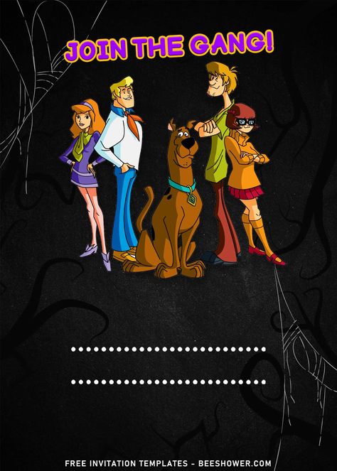 Awesome 7+ Mystery Scooby Doo And Friends Birthday Invitation Templates Scooby Doo Birthday Invitations, Scooby Doo Invitations, Fred Scooby Doo, Friends Birthday Invitation, Daphne And Fred, Scooby Doo Birthday Party, Superman Birthday, Shaggy And Scooby, Dragon Birthday