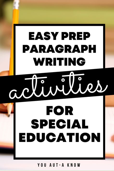 Not sure how to teach special education students how to write effectively? Here we gathered the best writing paragraph activities for elementary and special education students. Try out these writing exercises, paragraph prompts, and more here! Special Education Writing Activities, Writing For Special Education Students, Teaching Paragraph Writing 3rd Grade, Paragraph Writing Middle School, Paragraph Writing Lesson Plan, Five Paragraph Essay Organizer, Special Education Writing, Paragraph Writing Activities, Constructed Response