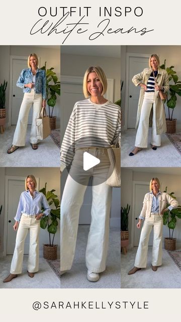 Cream Color Jeans Outfit, Cream Wide Leg Jeans Outfit, Leg Cream, Outfits For Spring, Off White Jeans, Wide Leg Jeans Outfit, Color Jeans, White Jeans Outfit, Instagram White