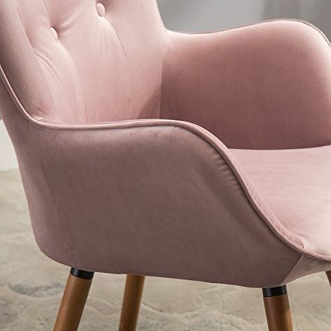 Amazon.com: Roundhill Furniture Doarnin Contemporary Silky Velvet Tufted Button Back Accent Chair, Mauve: Kitchen & Dining Mauve Kitchen, White Chair, Velvet Armchair, Barrel Chair, Chair Backs, Tufting Buttons, Cushion Fabric, Upholstered Dining Chairs, Wingback Chair