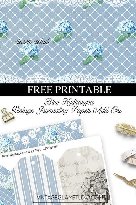 Scrapbook Paper Projects, Ephemera Printables, Journaling Tags, Blue Journal, Blue Scrapbook, Glam Studio, Free To Use Images, Journaling Kits, Printable Scrapbook Paper