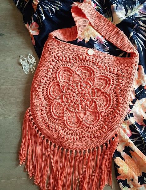 Crochet Boho Bag Pattern, Boho Bag Crochet, Drawstring Bag Diy, Boho Bag Pattern, Seeds Benefits, Crochet Boho Bag, Bag Crochet Pattern, Doily Pattern, Pattern Motif