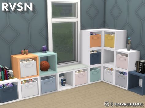 The 'Do It Your-Shelf' modular series gives sims the ultimate organization and custimzation. The cubbies can be seamlessly stacked and tiled to fit any space. Plenty of inserts help reduce clutter... Fairy Lights On Wall, Die Sims 4, Cc Furniture, Sims 4 Bedroom, Casas The Sims 4, Sims 4 Mm, Sims 4 Downloads, Sims 4 Cc Packs, Sims 4 Cc Furniture