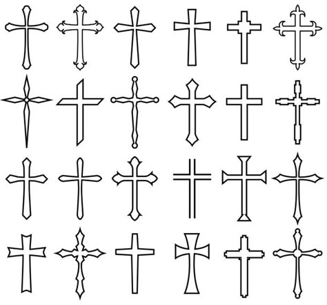 Small Cross Tattoos, Simple Cross Tattoo, Cross Icon, Cross Drawing, Piece Tattoo, Cross Tattoo For Men, Cross Vector, Cross Symbol, Cross Tattoo Designs