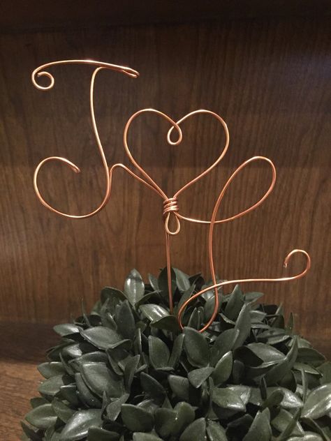 Diy Wedding Cake Topper, Wire Cake Topper, Cake Topper Wedding Monogram, Monogram Wedding Cake, Wedding Cake Toppers Unique, Custom Wedding Monogram, Silver Birthday, Diy Cake Topper, Custom Wedding Cake Toppers