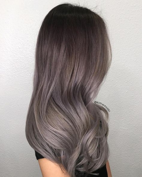 Silver Smoke. Used @guytang_mydentity Big9 Creme Lightener and @olaplex to lift her dark Asian hair. Glazed with #mydentity Demi… Ash Gray Hair Color, Ash Grey Hair, Hair Color Asian, Ash Brown Hair Color, Dyed Hair Pastel, Ash Brown Hair, Silver Grey Hair, Pinterest Hair, Grey Hair Color