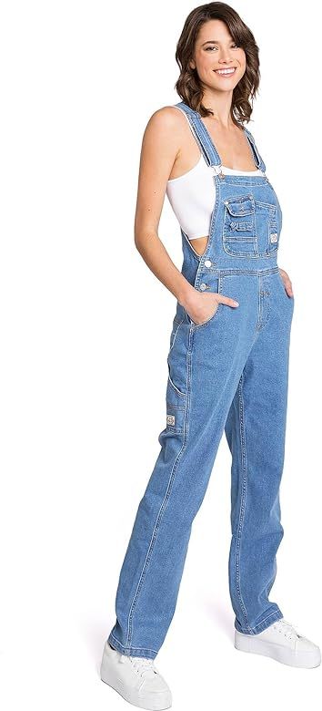 Amazon.com: Lana Roux Womens Classic Stretchy Denim Workwear Straight-Leg Jean Overalls (Medium Denim, Large) : Clothing, Shoes & Jewelry Denim Workwear, Jean Overalls, Straight Leg Jeans, Leg Jeans, Shoes Jewelry, Work Wear, Overalls, Outfit Inspirations, Straight Leg