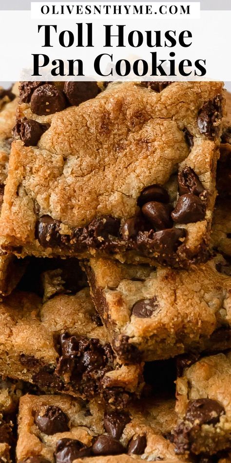 Toll House Squares, Original Nestlé® Toll House® Chocolate Chip Pan Cookie Bars, Nestle Toll House Bars, Chocolate Chip Pan Cookies Toll House, Tollhouse Pan Cookies, Choc Chip Pan Cookies, Chocolate Chips Cookie Bars, Toll House Pan Cookies, One Pan Chocolate Chip Cookie