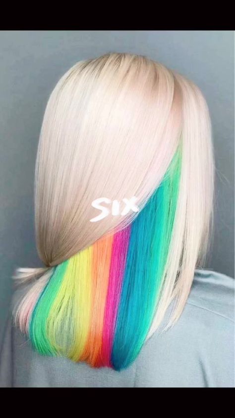 Hidden Rainbow Hair, Unicorn Hair Color, Cotton Candy Hair, Peekaboo Hair, Rainbow Hair Color, Candy Hair, Spring Hair Color, Hair Color Pastel, Multicolored Hair