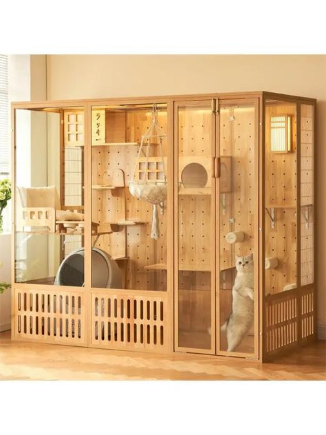 Cat Cages Indoor, Cat Apartment, Cat Villa, Cat Houses Indoor, Cat Patio, Cat Hotel, Cat Cage, Cat House Diy, Glass Cat