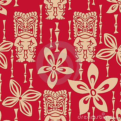 Seamless Tiki Tapa Pattern by Kelly Hironaka, via Dreamstime Totem Tiki, Tiki Decor, Tiki Totem, Tiki Lounge, Hawaiian Designs, Tiki Art, Enchanted Tiki Room, Vintage Tiki, Tiki Room