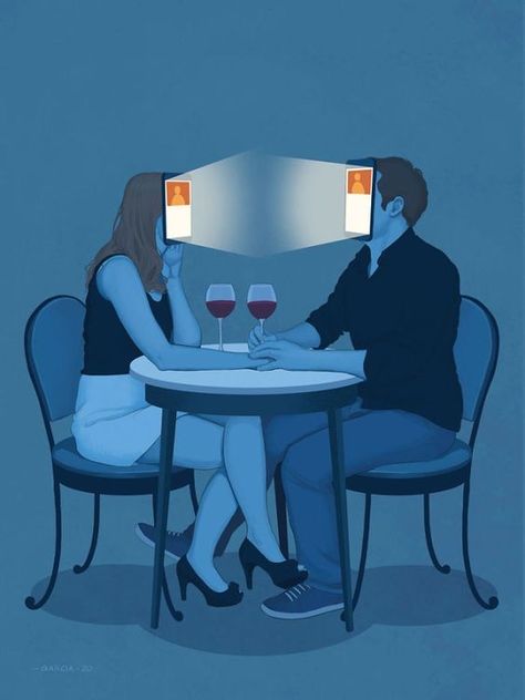 Free Local Dating, Daniel Garcia, Social Media Art, Social Art, Best Relationship Advice, Conceptual Illustration, Meaningful Art, Real Relationships, Editorial Illustration