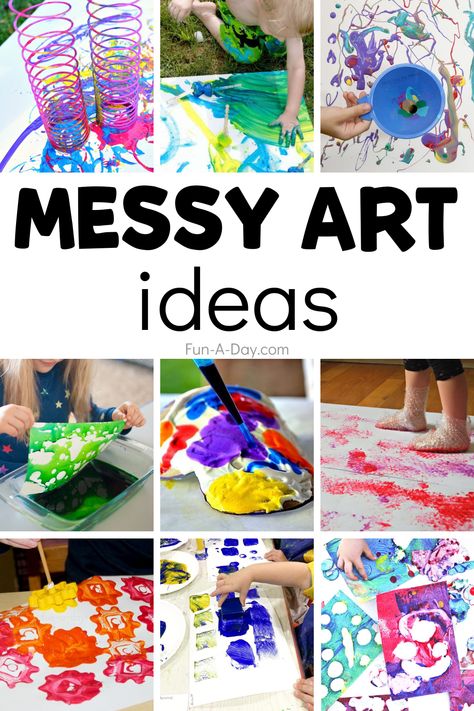 Messy Play Activities, Art Ideas For Kids, Messy Crafts, Messy Kids, Sensory Art, Wonder Art, Messy Art, Summer Preschool, Preschool Arts And Crafts