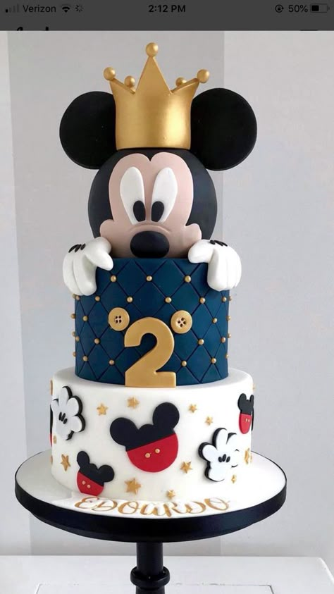 Baby Mickey Mouse Cake, Mickey Birthday Cakes, Mickey First Birthday, Mouse Birthday Cake, Mickey 1st Birthdays, Mickey Mouse Birthday Cake, Mickey Mouse Themed Birthday Party, Prince Birthday Party, Birthday Cake Decorating Ideas