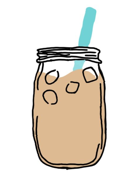 Iced Coffee Drawing, Iced Coffee Tattoo, Mason Jar Tattoo, Coffee Mason Jar, Coffee Tattoos, Big Lil, Coffee Drawing, Iced Latte, Art Diary