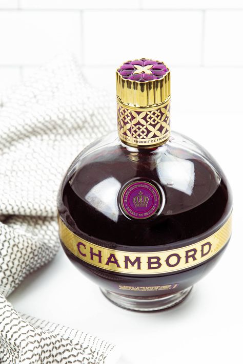 Learn about Chambord liqueur, from what it is to where it's made to how much it costs. This French black raspberry liqueur is worth knowing! Chambord Recipes, Chambord Cocktails, Chambord Liqueur, French Cognac, French Martini, Raspberry Vodka, Raspberry Liqueur, Liqueurs Recipes, Raspberry Syrup