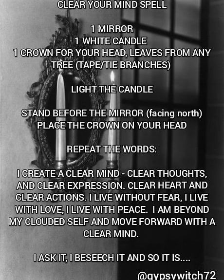 1,470 Likes, 20 Comments - Gypsy Witch (@gypsywitch72) on Instagram: “Here's a spell for clearing away unwanted thoughts and lingering mental attachments. I decided to…” Cleansing Spell, Clear Heart, Magic Spell Book, Magick Spells, Magical Thinking, Candle Magick, Witchcraft Spell Books, Energy Healing Spirituality, Magical Life