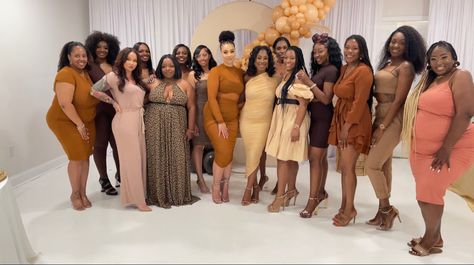 Melanin Party, Baby Shower Outfit Ideas, 37th Birthday, Nude Outfits, Striped Suit, Honey Dew, 45th Birthday, Dinner Night, Bachelorette Dress