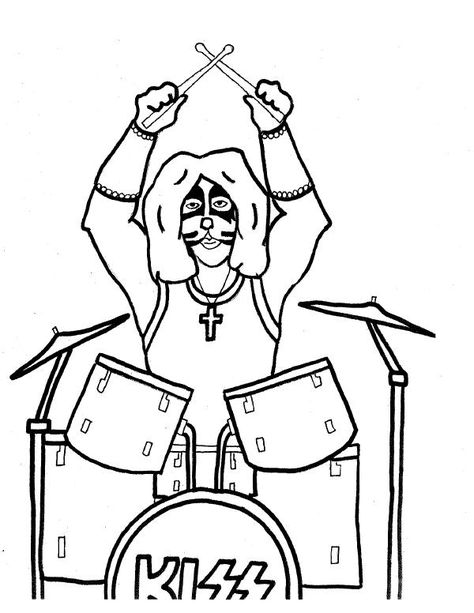 Kiss Band Coloring Pages, Kiss Band Drawing, Band Coloring Pages, Kiss Draw, Music Coloring Sheets, Band Drawing, Kiss Rock Band, Banda Kiss, Peacock Coloring Pages