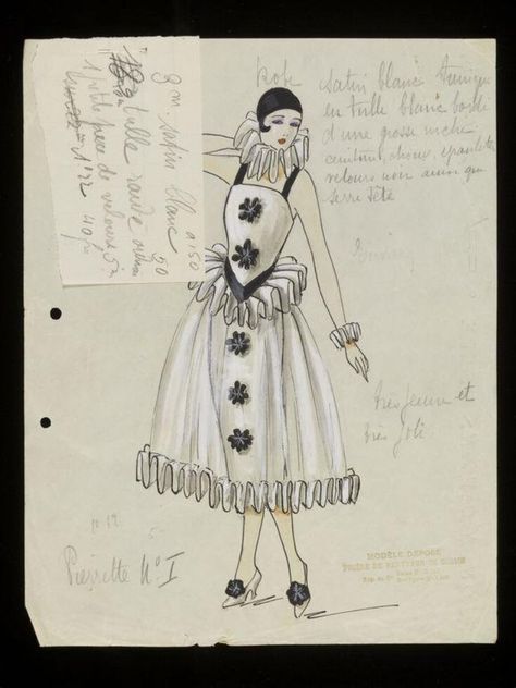 Paris 1920s, Ray Caesar, Theatre Production, Fancy Dress Ball, Pierrot Clown, Vintage Clown, Masquerade Costumes, Art Costume, Drawing Studies