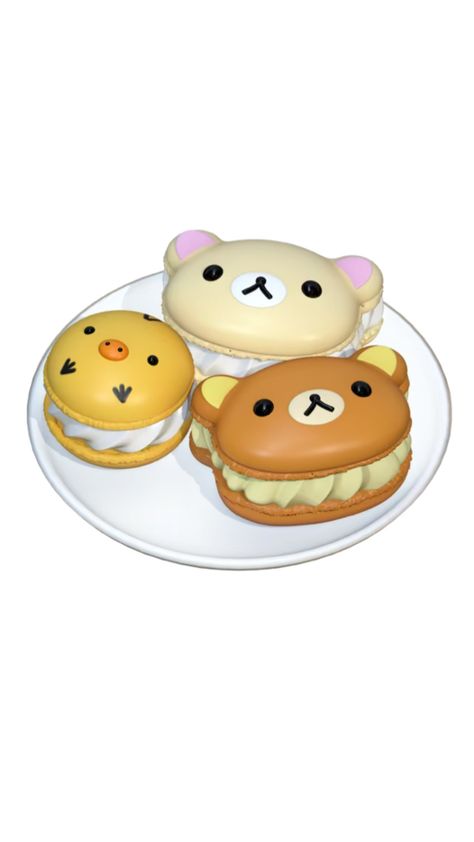 #rilakkuma #desserts #food #cute #3dart #3dfood ##3dmodel #drawing Rilakkuma Food, Food Cute, Rilakkuma, Dessert