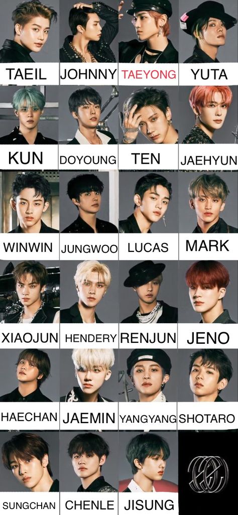 The 23 members of NCT, with their names Nct23 Member, Nct With Names, Skz Names Member, Enhypen Members With Names, Svt Members With Names, Nama Nama Nct, 8turn Members Name, Nct Dream Members Names, Skz Members Names