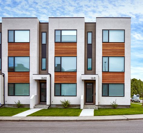 Parcside Townhomes Townhomes Modern, Contemporary Townhouse, House Contemporary, Small Apartment Building, Townhouse Exterior, Luxury Townhouse, Apartments Exterior, Apartment Exterior, Modern Townhouse