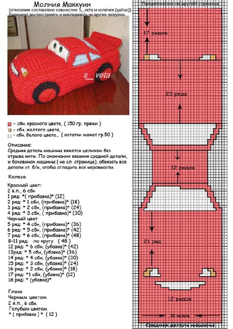 TEJIENDO COMO LOS ANGELES: rayo mcqueen tejido a crochet Crochet Car, Crochet Disney, Pola Amigurumi, Disney Kids, Knitting Charts, Amigurumi Free Pattern, Plastic Canvas Patterns, Crochet For Kids, Knitted Toys