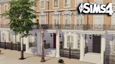 London Townhouse | Patreon Brownstone Townhouse, Tuscan Column, Sims Lots, Sims 4 Speed Build, Georgian Townhouse, Townhouse For Rent, London Townhouse, Casas The Sims 4, London House