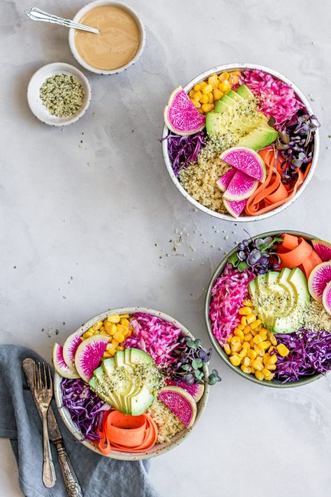 Maple Tahini Dressing, Power Bowl Recipe, Power Bowl, Vegan Ranch, Rainbow Food, Crispy Tofu, Veggie Bowl, Tahini Dressing, Mexican Food Recipes Authentic