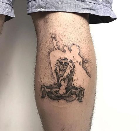 Discover the world of lion tattoos in our article. From deep symbolism and rich history to placement options and best designs. Rafiki Tattoo, Sam Tattoo, Nova Tattoo, Lion King Tattoo, Nerdy Tattoos, Disney Sleeve, Lion Tattoos, Tattoos Black, Monkey Tattoos