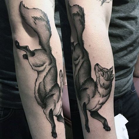 Fox Tattoo Men, Outer Forearm Tattoo, Fox Tattoo Design, Cool Half Sleeve Tattoos, Kentish Town, Tattoos Mandala, Geometric Tattoo Arm, Upper Arm Tattoos, Bicep Tattoo