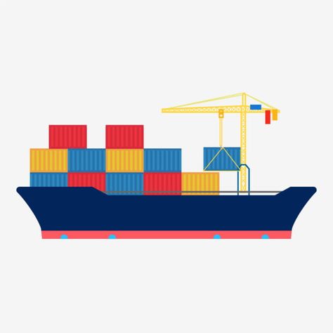 Container Ship Illustration, Harbor Illustration, Cargo Ship Illustration, Boat Clipart, Ship Clipart, Water Clipart, School Wide Themes, Ship Illustration, Business Clipart