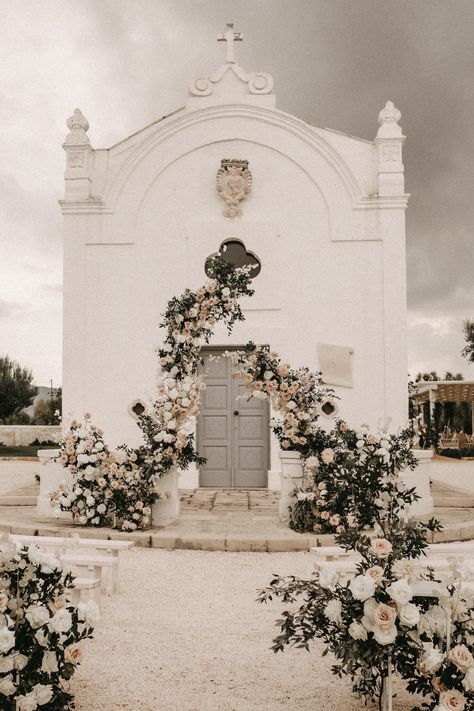 Masseria San Giovanni Beautiful Chapels, Puglia Wedding, One Day Bridal, Floral Installations, Wedding Arches, The Lane, Ceremony Flowers, Modern Romance, Whimsical Wedding