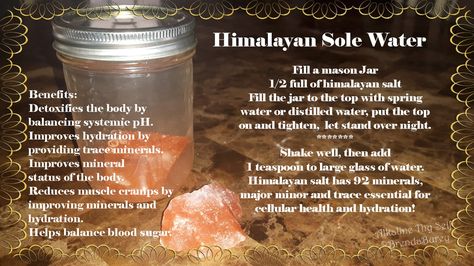 Himalayan sole water, we are a body of salt water, we must have salt to survive, just like the ocean, salt =Oxygen Himalayan Salt Water, Salt Sole, Salt Water Flush, Himalayan Salt Benefits, Protein Water, Ocean Salt, Sole Water, Healthy Nuts, Water Body