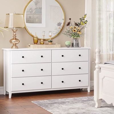 Dresser Decor Bedroom, Dresser Modern, Large Storage Cabinets, Modern Chest Of Drawers, Solid Wood Dresser, Dresser For Bedroom, Dresser Storage, Wooden Dresser, Room White