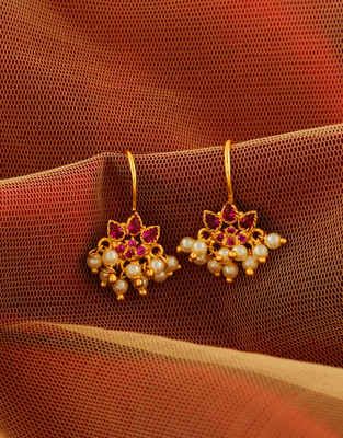 Pink Colour Moti Styled Bugadi Fancy Bugdi Earring Design, Maharashtrian Bugadi, Bugadi Earrings, Maharashtrian Jewellery, Flower Costume, Antique Jewellery Designs, Gold Jewelry Simple Necklace, Indian Jewellery Design Earrings, Antique Jewelry Indian