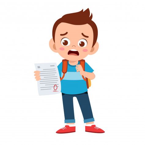 Sad kid boy have bad mark from exam | Premium Vector #Freepik #vector Bad Marks In Exam, Crying Kids, Teacher Cartoon, Baby Shower Background, Kids Cartoon Characters, Teacher Activities, Kids Graphics, Baby Logo, Notebook Art