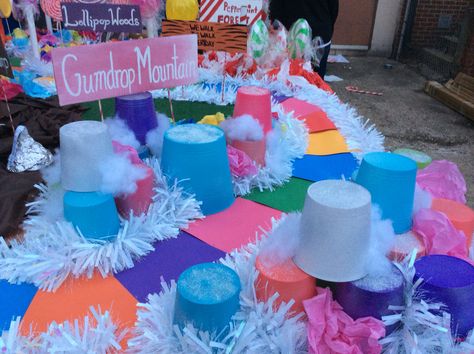 Gumdrop mountain. Candyland Christmas Party, Gumdrop Mountain, Christmas Parade Floats, Candy Land Birthday Party, Gingerbread Party, Outside Christmas Decorations, Gingerbread Christmas Decor, Candyland Christmas, Candy Land Christmas Decorations Diy