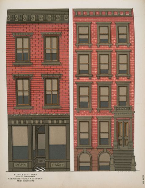 Country House Painting, Townhouse Exterior, Apartment Exterior, Perspective Drawing Architecture, British Architecture, New York Architecture, Building Front, Little Shop Of Horrors, Building Art