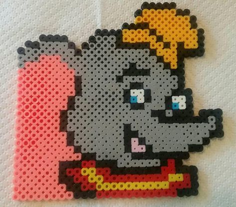 Disney Dumbo Perler Bead Art Pixel/Perler Art Canvas Art Hama Beads Melty Beads Fuse Beads Disney Decor Kids Art Dumbo Memorabilia Pixel Art Disney, Image Pixel Art, Perler Projects, Art Pixel, Hamma Beads, Art Perle, Perler Art, Beads Designs, Melty Beads