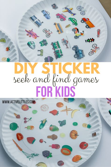 DIY Sticker Seek and Find Games - Active Littles Young Toddler Activities, Nanny Ideas, Easy Kid Activities, Seek And Find, Fine Motor Activities For Kids, Kid Bedroom, Ramadan Crafts, Diy Toddler, Games Activities