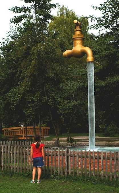 Floating Water Tap Fountains Adding Magic Illusions and Creative Designs to  Landscaping Ideas Public Artwork, Winterthur, Unusual Art, Earthship, Water Faucet, Outdoor Sculpture, Sculpture Installation, Outdoor Art, Land Art