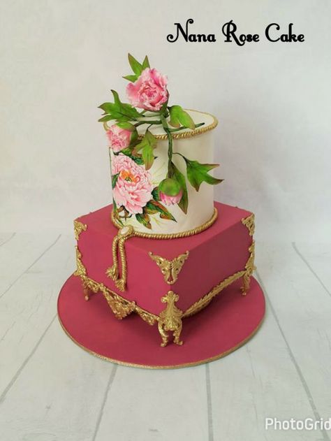 Women Cake Design, Impressive Cakes, Victorian Cake, Antique Cake, Novelty Cake, Bakery Art, Incredible Cakes, Gift Box Cakes, Painted Cake