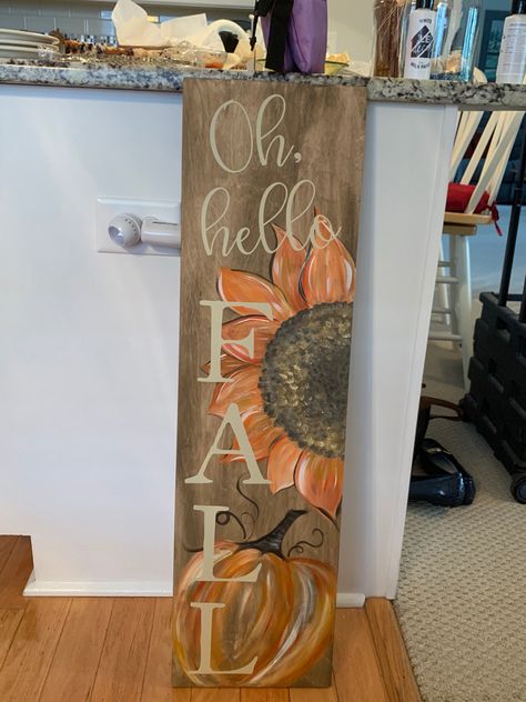 Fall Decor Painted On Wood, Painting Wood Planks, Diy Fall Painting On Wood, Fall Porch Signs Pallet Wood, Fall Painted Boards, Fall Outdoor Wood Signs, Paint Ideas On Wood, Painting Porch Leaners, Fall Wood Painting Ideas