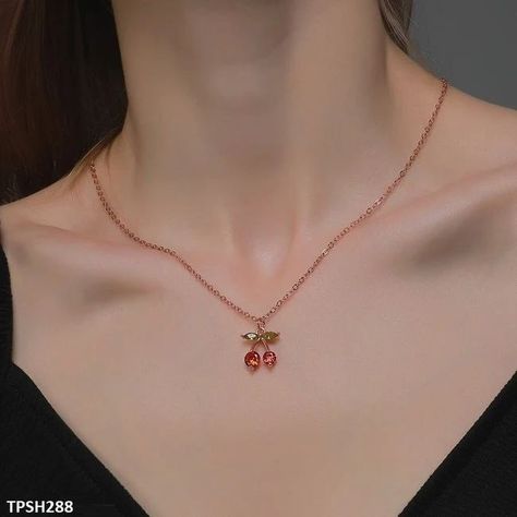 Buy this cute Cherry pendant necklace for a mesmerizing look😍💫��✨ Product code:SKU: 16075 Link to the product :https://tjwholesale.pk/collections/imported-trendy-pendant-set-tps/products/tpsh288-qwn-cherry-leaf-pendant-necklace?ref=Girls%20Corner Click the link in bio for more trendy and elegant accessories 🥀❤️😍 #fashion #instagood #minimalist #jewelry #jewelryaddict #cute #elegant #affordable #stufftobuy #like #follow #smallbusiness #affordablefashion #trending Cherry Accessories, Cherry Pendant, Cherry Jewelry, Cherry Leaf, Cute Necklaces, Elegant Accessories, Leaf Pendant, Pendant Set, Minimalist Jewelry