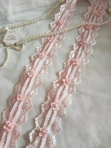 2 Colors Lovely Lace Trim Pink Venice Lace Trim With Pearl | Etsy Luxury Delicate Dress With Lace Trim, Luxury Pink Lace Dress With Lace Trim, Luxury Pink Dress With Lace Trim, Luxury Lace Trim Dress For Garden Party, Luxury Pink Dresses With Lace Trim, Gold Tulle, Kids Tutu, Master List, Pearl And Lace